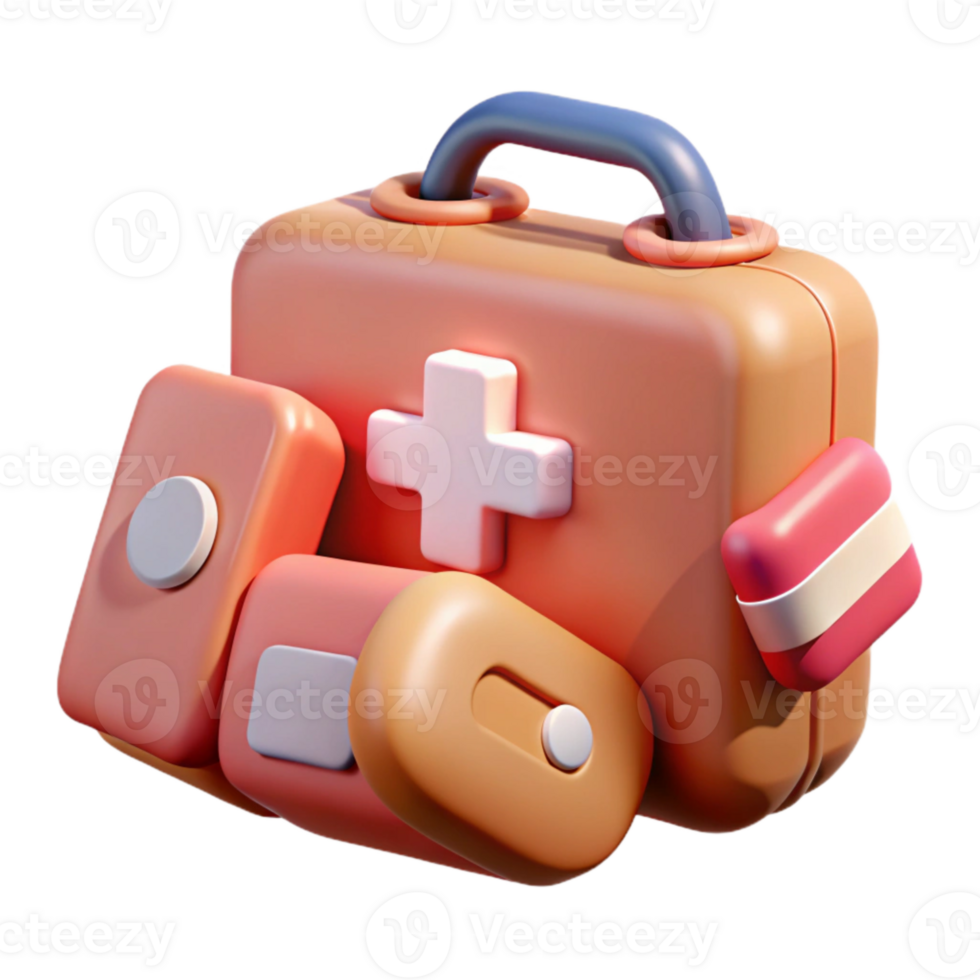 vibrant creative First Aid Supplies Arranged Neatly Transparent Background high resolution png