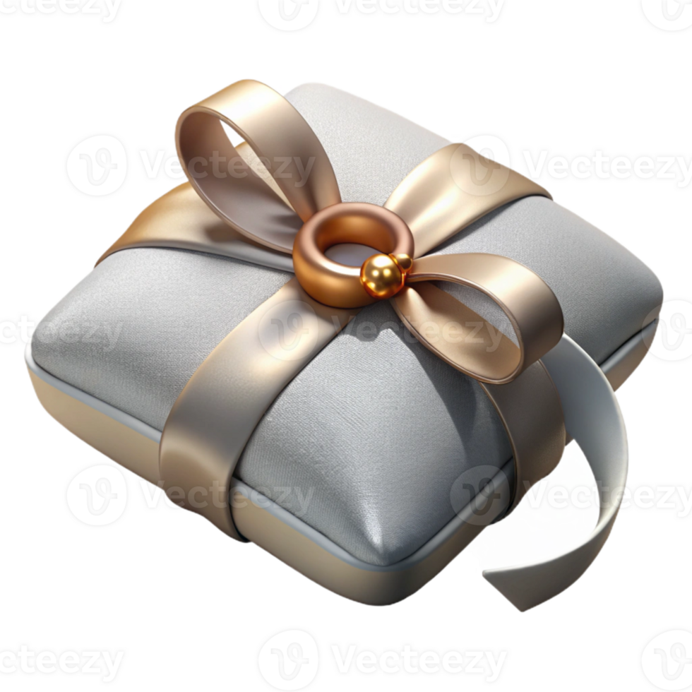 extraordinary modern Wedding Ring Pillow with Satin Ribbon Isolated premium png
