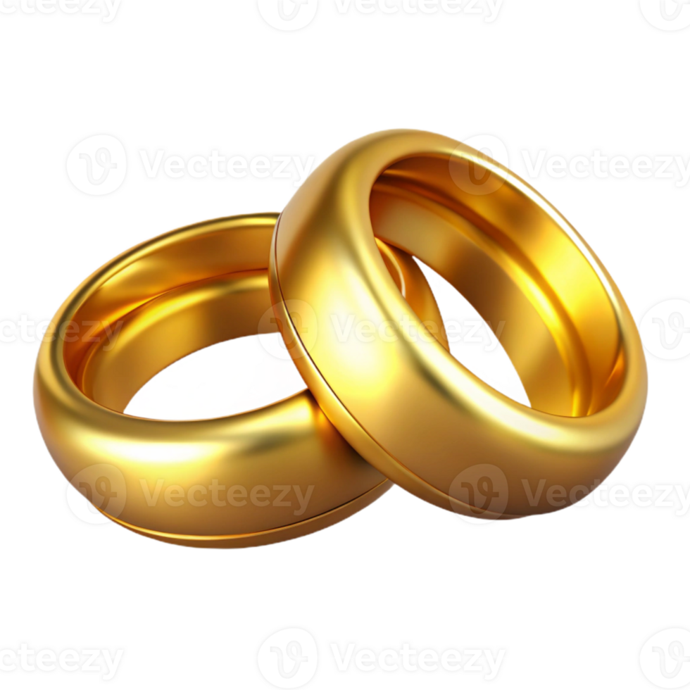 stunning classic Wedding Rings Gold and Shiny Transparent Background exclusive png