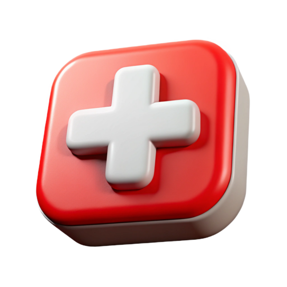 magnificent minimalist First Aid Symbol Red and White Cutout detailed png