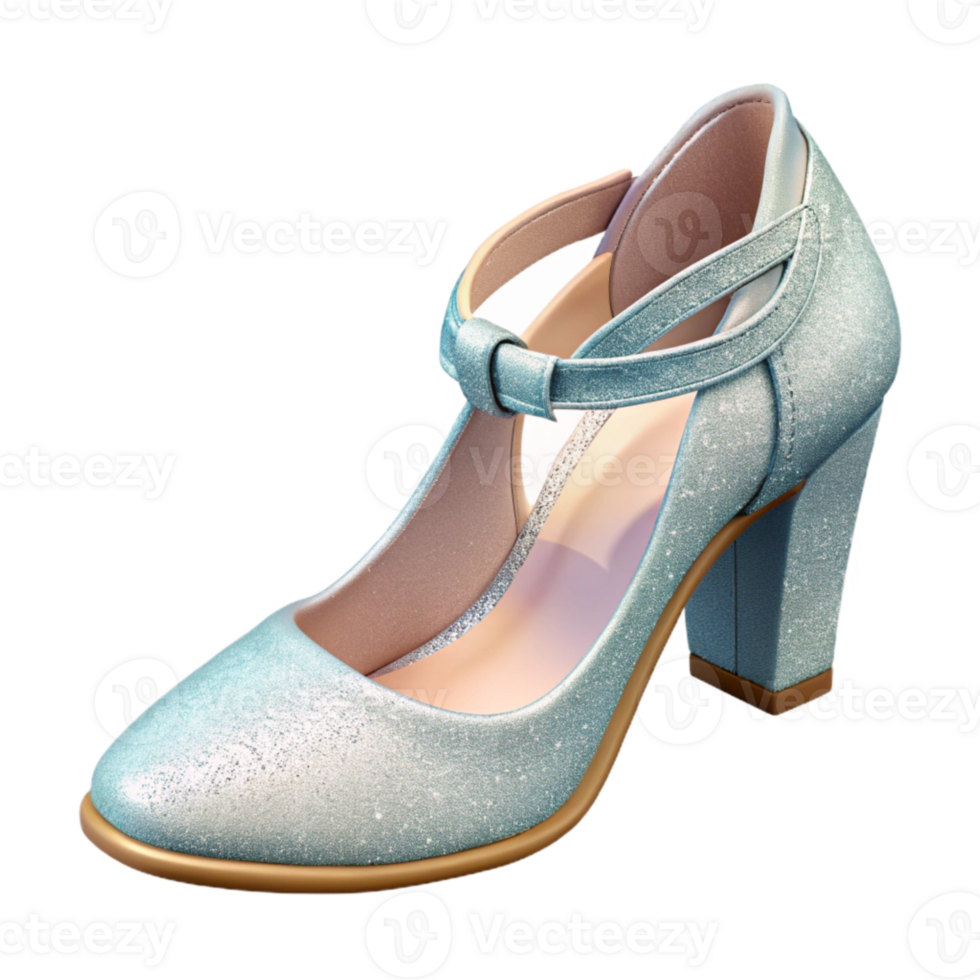 vibrant artistic Wedding Shoes with Ankle Strap Isolated original png
