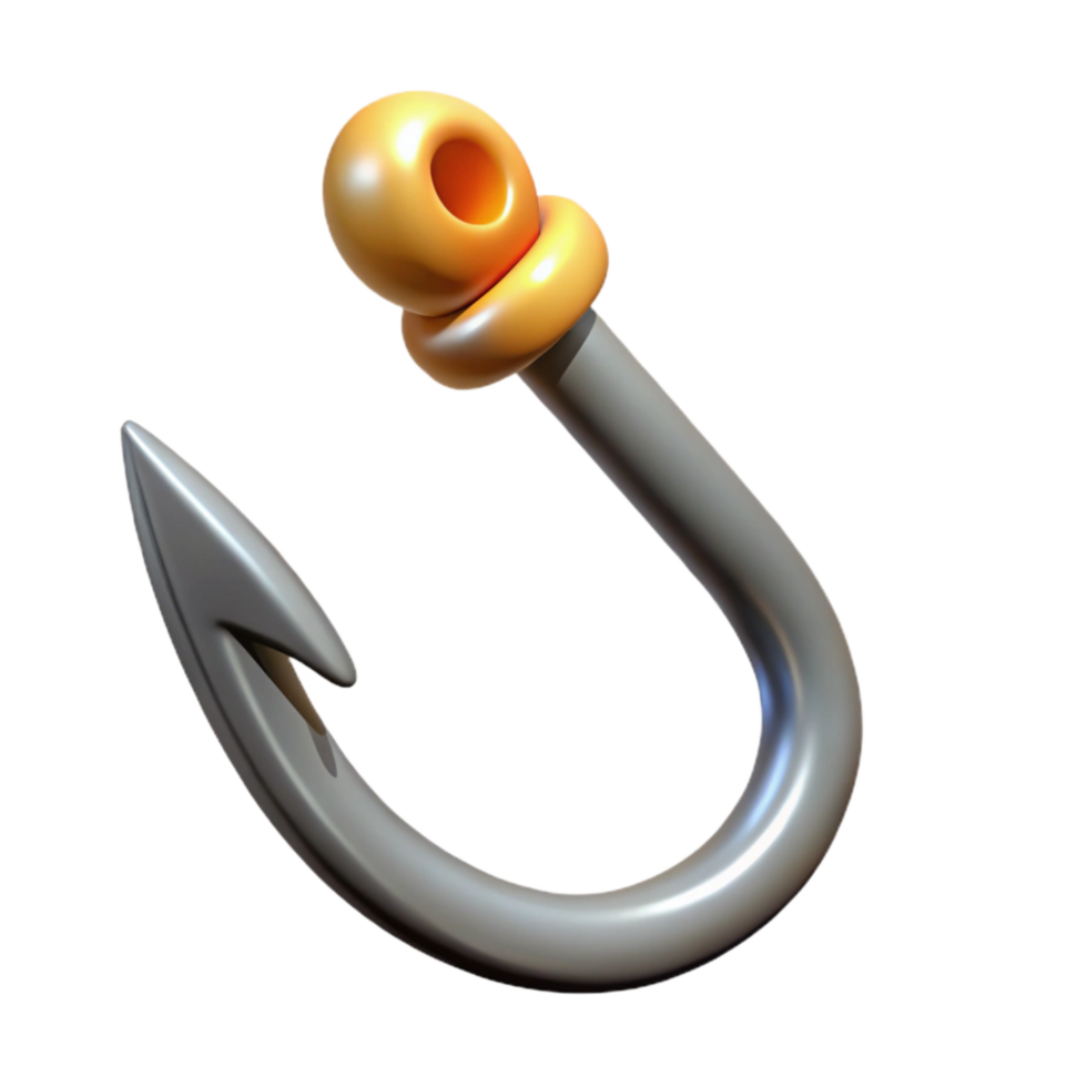 elegant abstract Fishing Hook Sharp Barbed Isolated Element genuine png