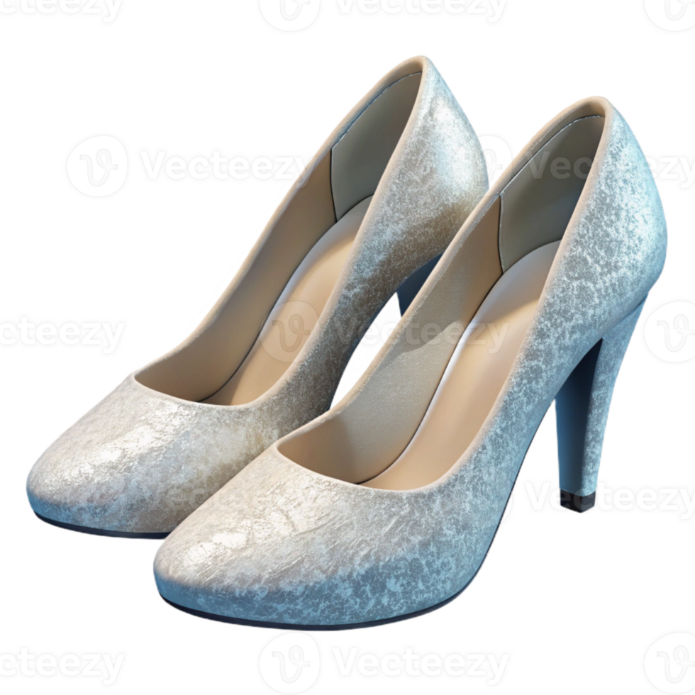 impressive vintage Wedding Shoes with High Heels Isolated on Transparent Background png