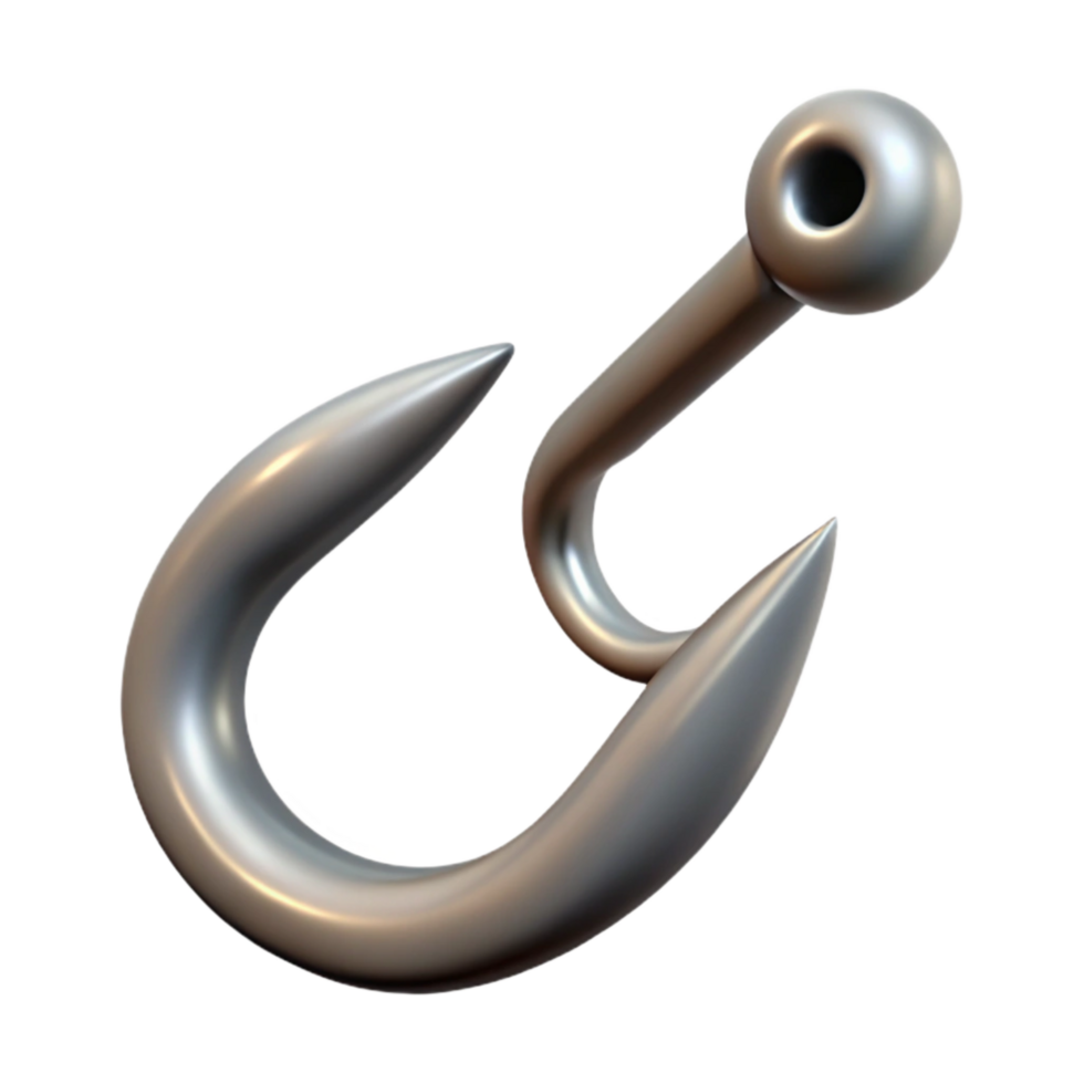 extraordinary classic Fishing Hook Sharp Point Barbed Isolated original png