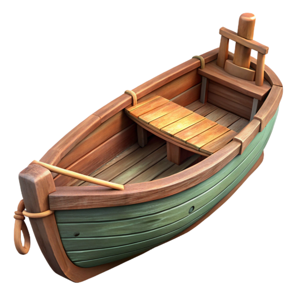 impressive classic Fishing Boat Small Wooden Traditional Design Cutout premium png