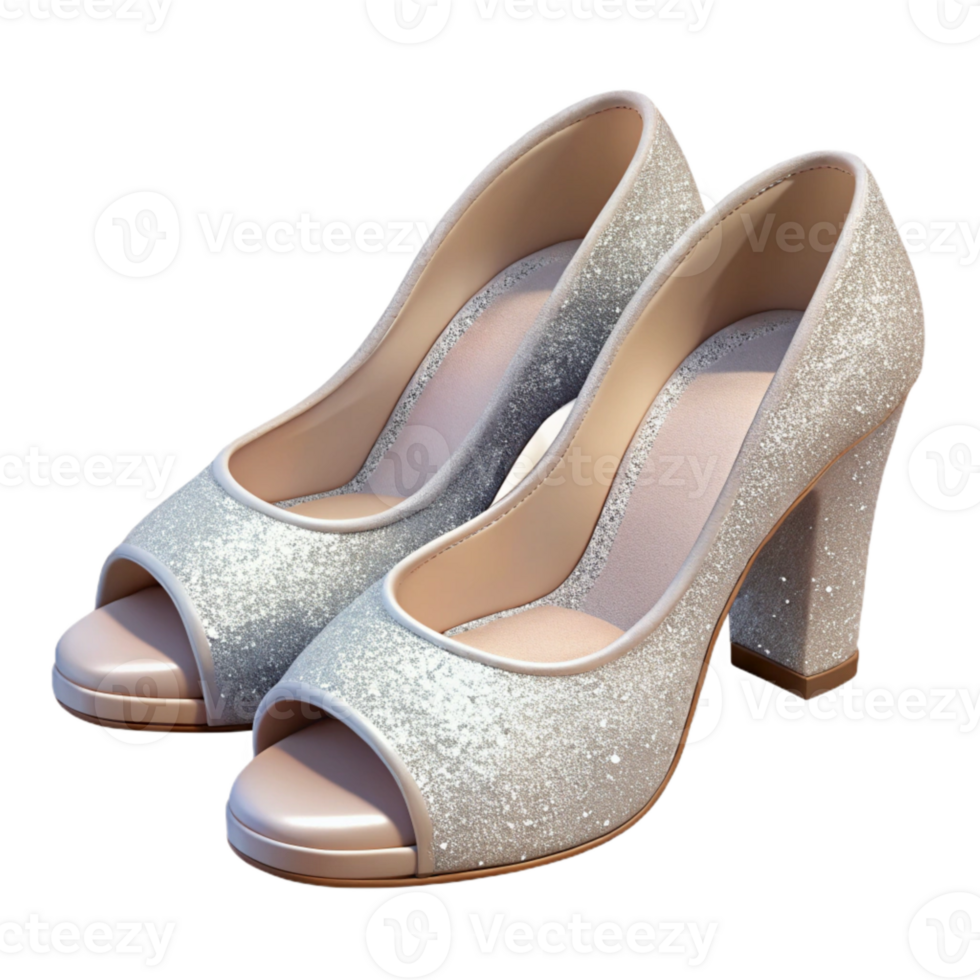 dramatic rustic Wedding Shoes with Open Toe Design Isolated genuine png