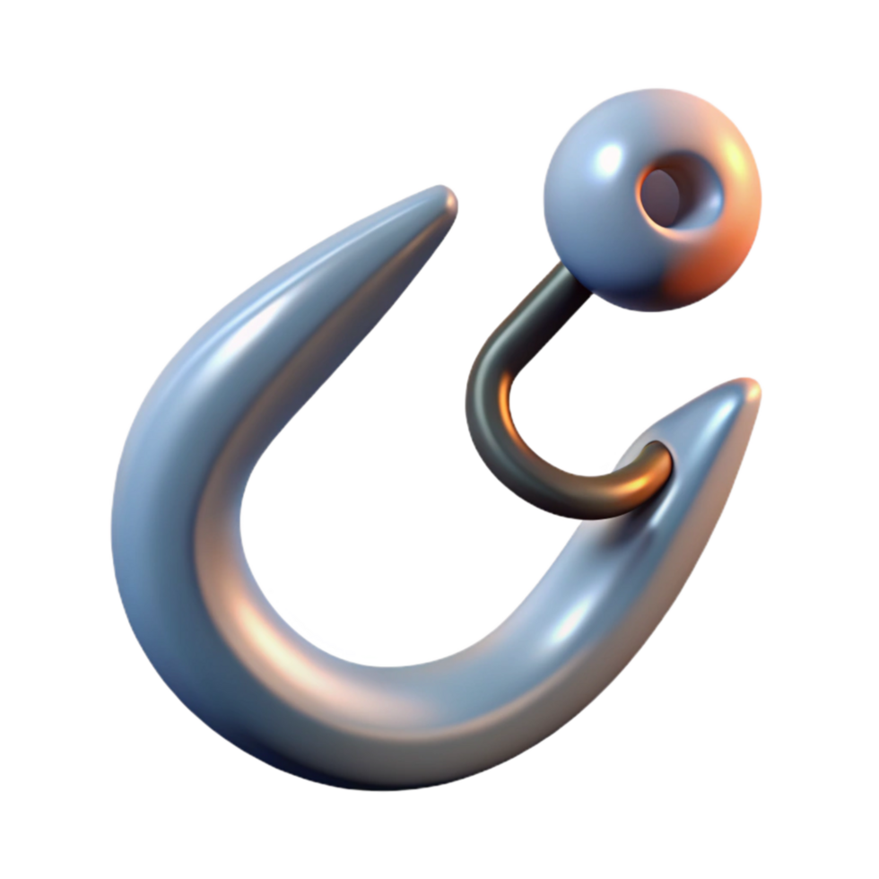 impressive rustic Fishing Hook with Bait Transparent Background exclusive png