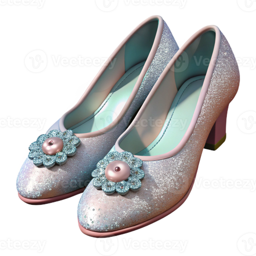 vibrant artistic Wedding Shoes with Rhinestone Accents Isolated authentic png