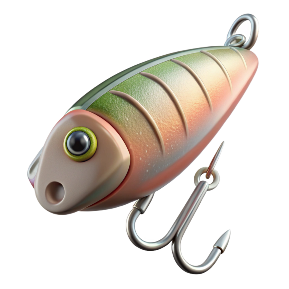 extraordinary abstract Fishing Lure with Hooks Transparent Background png