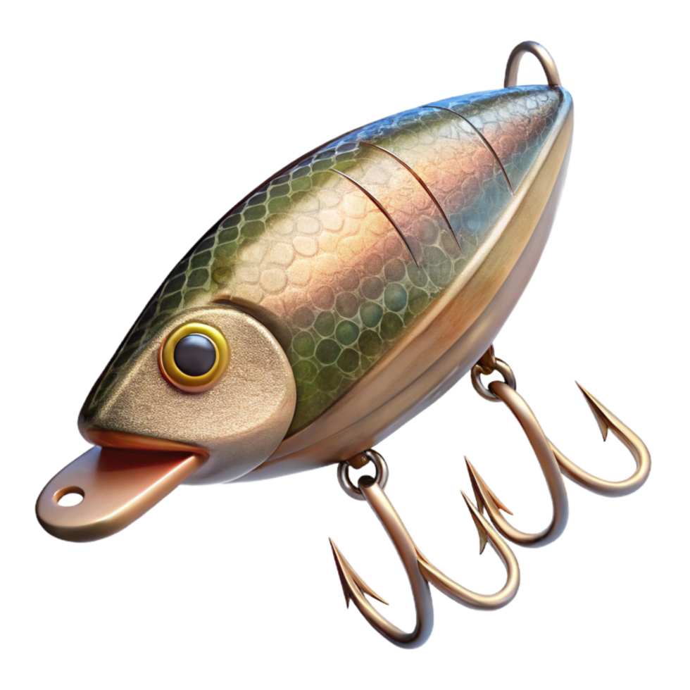 extraordinary minimalist Fishing Lure with Hooks Transparent Background professional png