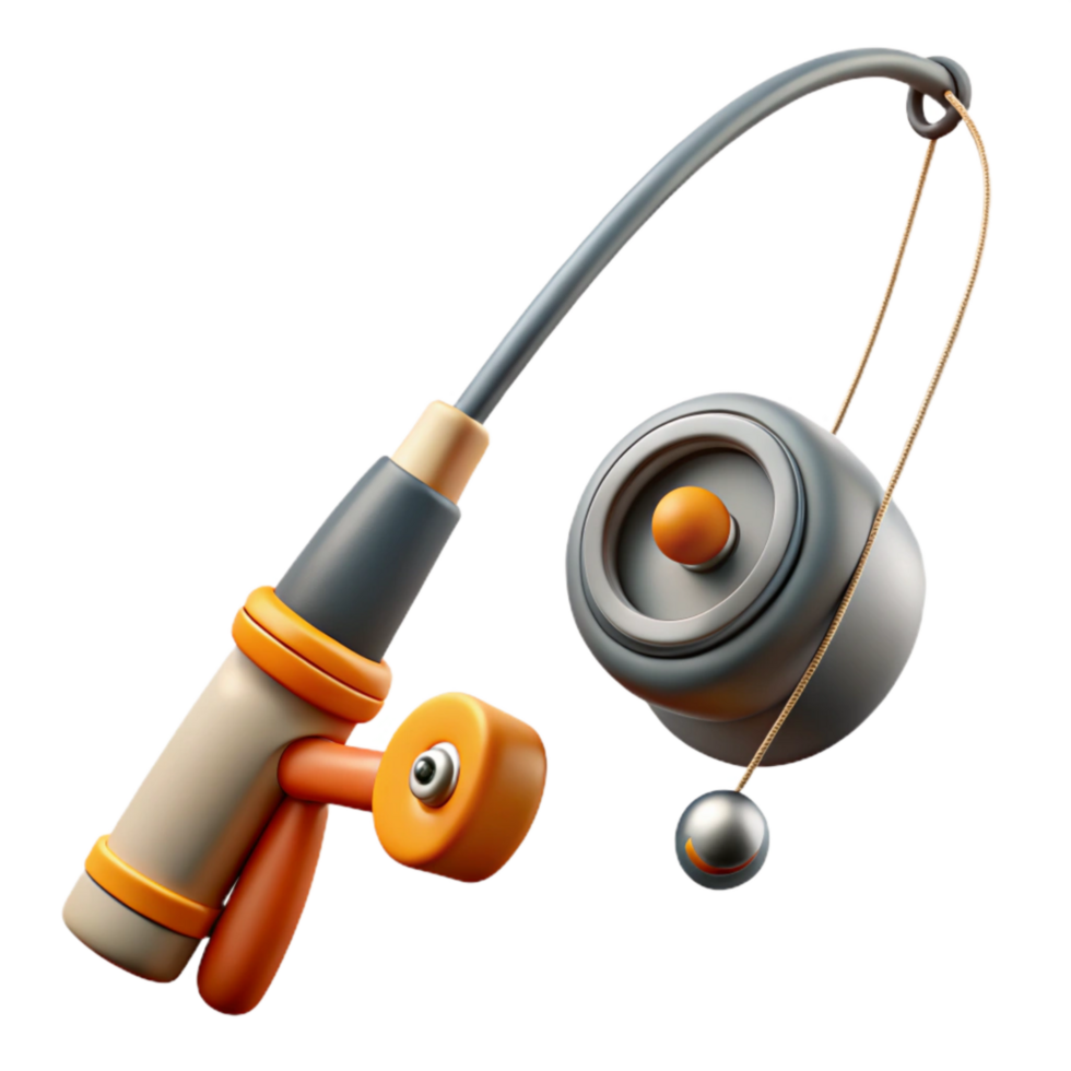 impressive classic Fishing Rod and Reel Casting Line Isolated exclusive png