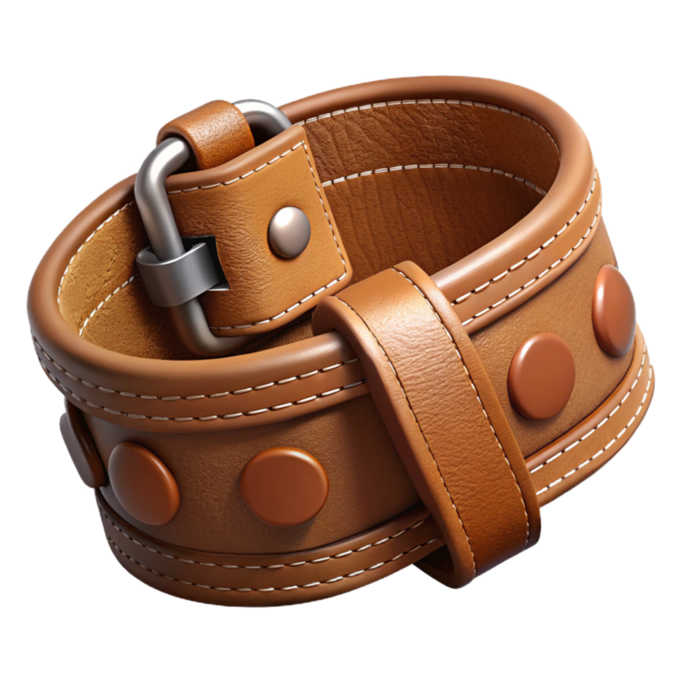 dramatic minimalist Weightlifting Belt Brown Leather Isolated high resolution png