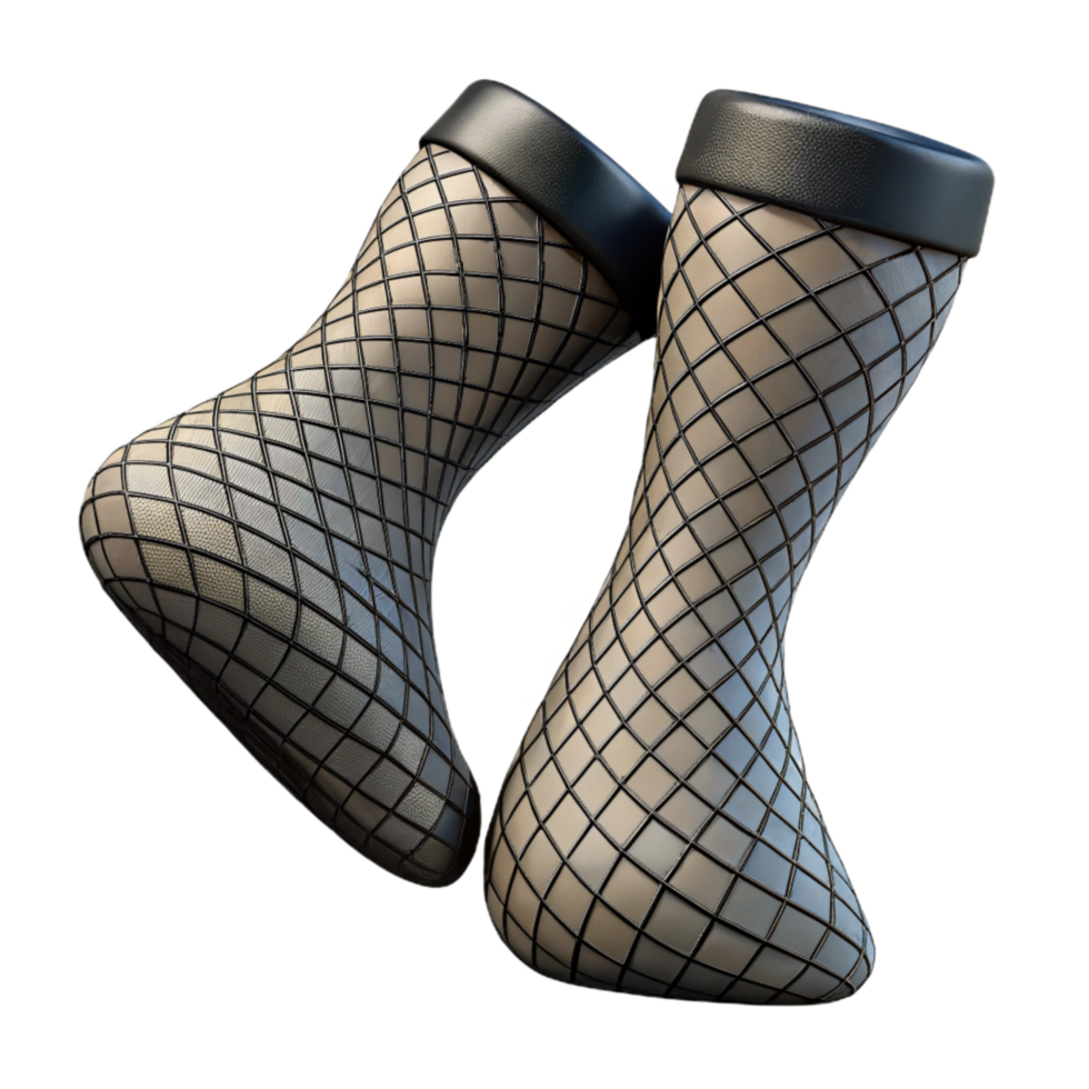 extraordinary abstract Fishnet Stockings Black Diamond Pattern Isolated premium png