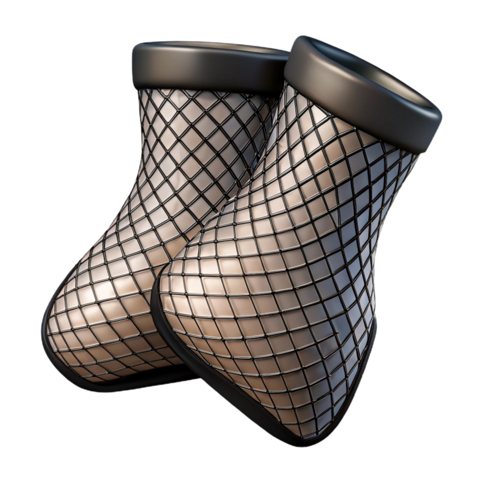 beautiful creative Fishnet Stockings Black Diamond Pattern Isolated high quality png