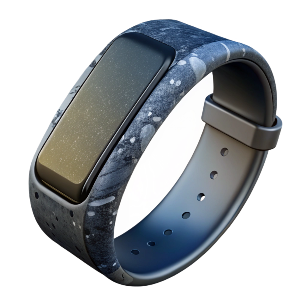 elegant contemporary Fitness Tracker Wristband Black Transparent Background high quality png