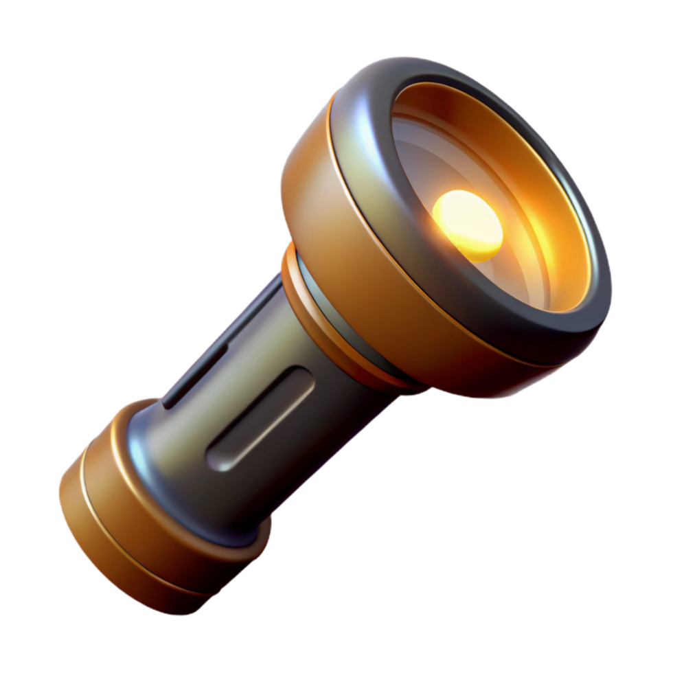 impressive minimalist Flashlight Beam Illuminating a Dark Area Transparent Background premium png