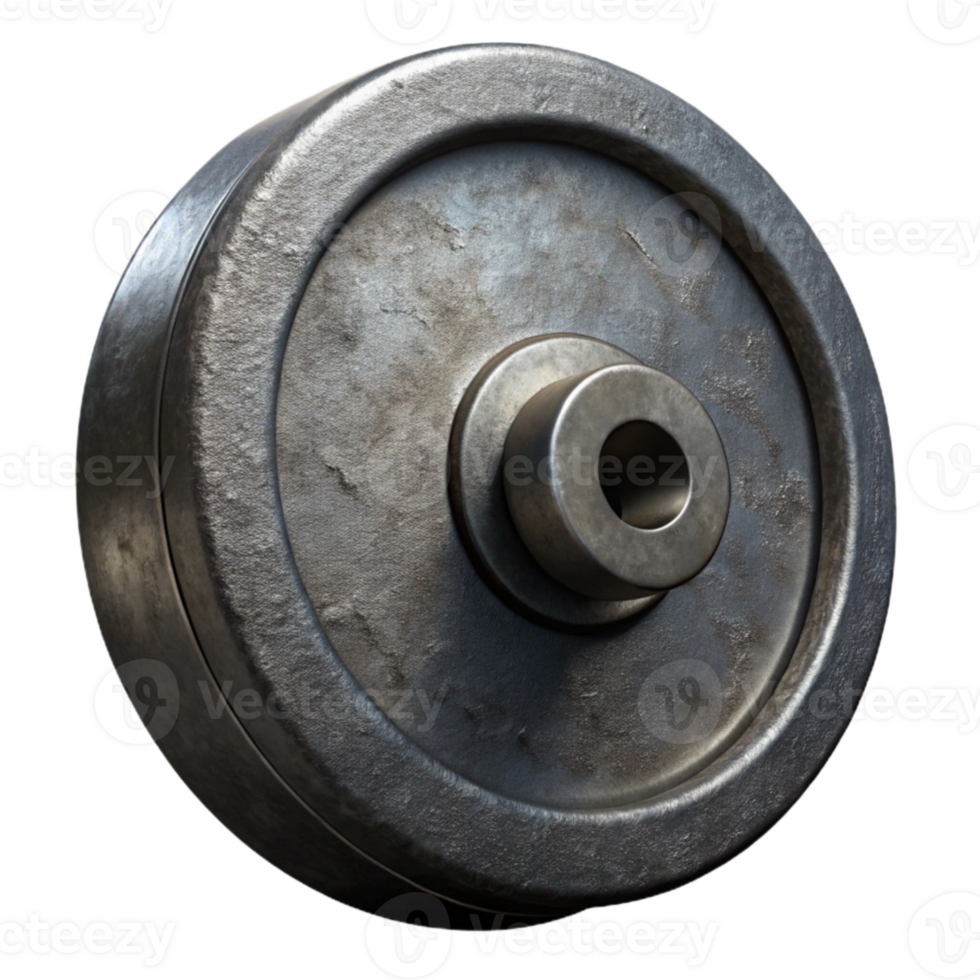 elegant abstract Weight Plate Black Iron Strength Training Isolated Element original png