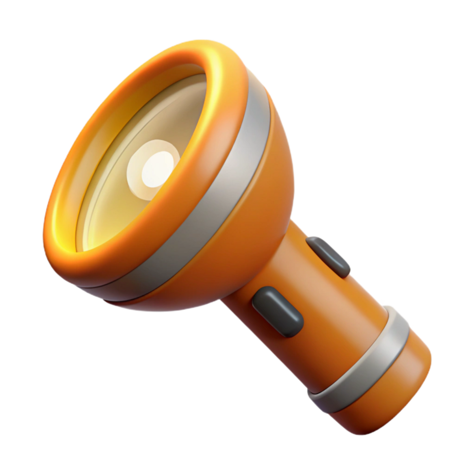 dramatic minimalist Flashlight with Beam on Transparent Background Cutout premium png