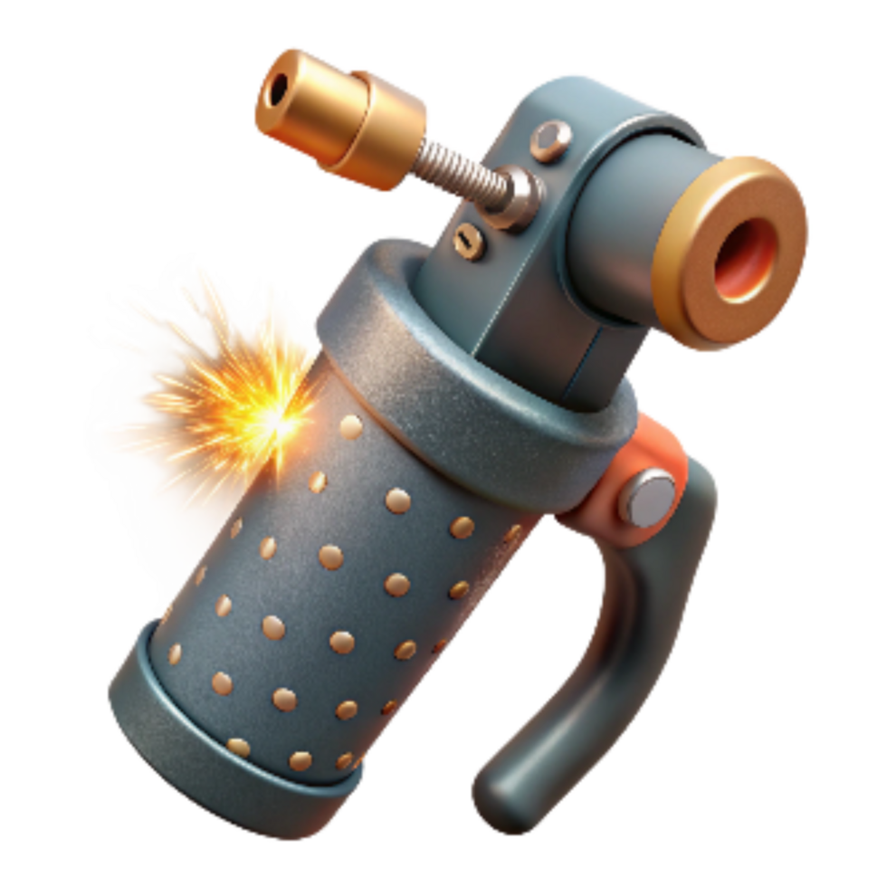 dramatic creative Welding Torch with Sparks Isolated genuine png
