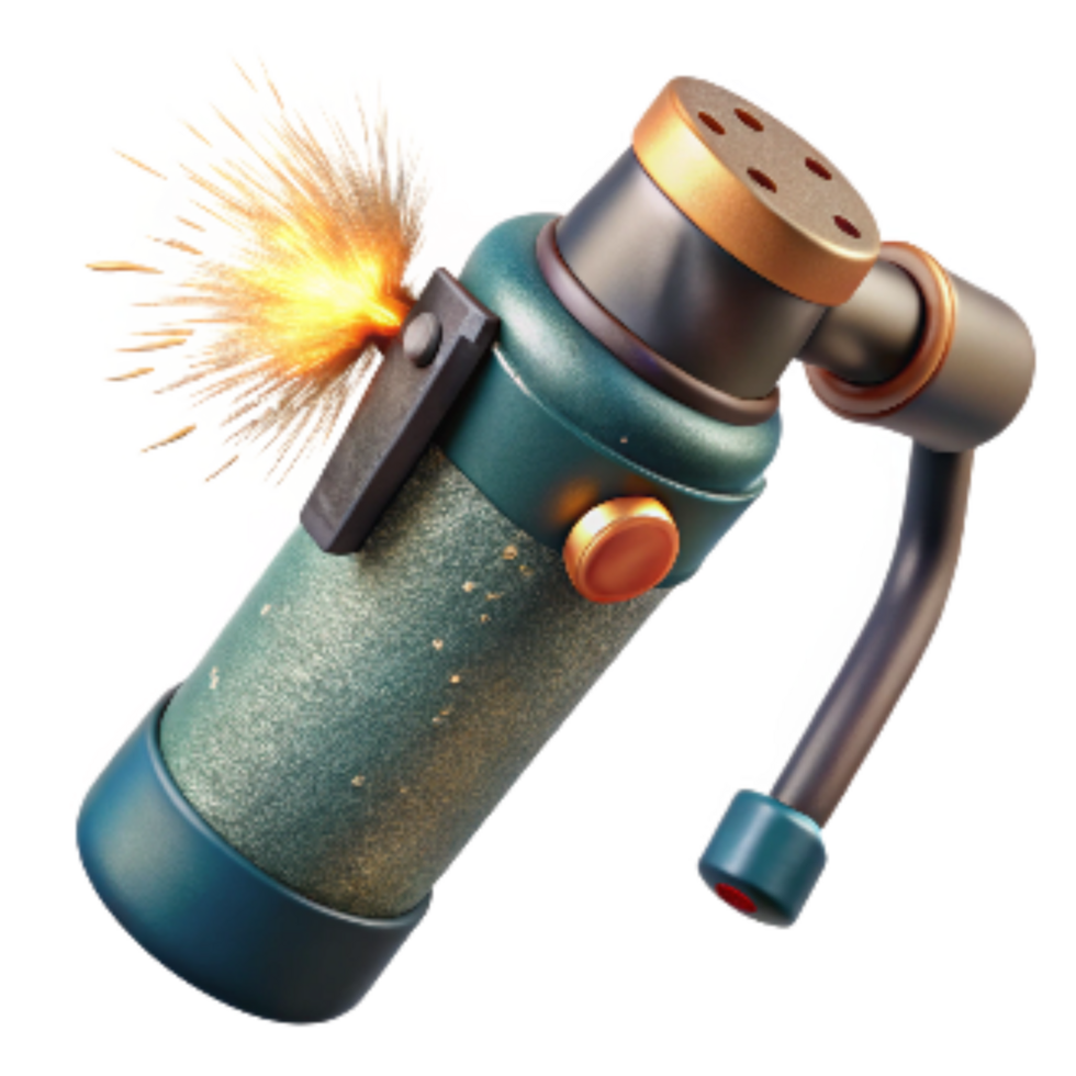 beautiful artistic Welding Torch with Sparks Isolated png