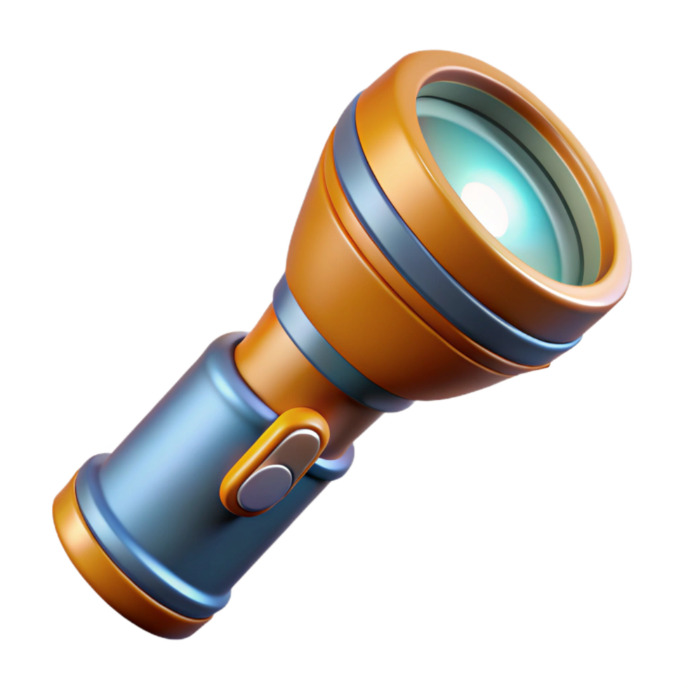 serene rustic Flashlight with Zoom Feature Isolated authentic png