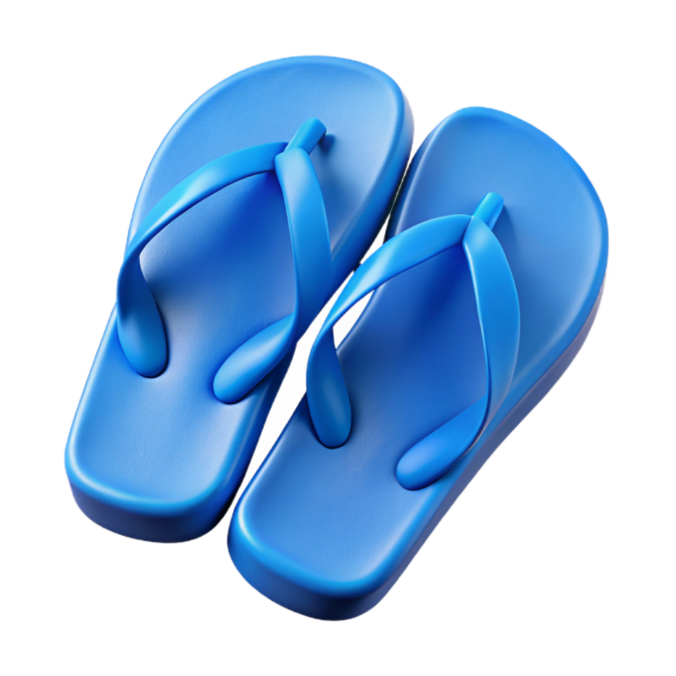 beautiful contemporary Flip Flops Blue Rubber Top View Cutout detailed png