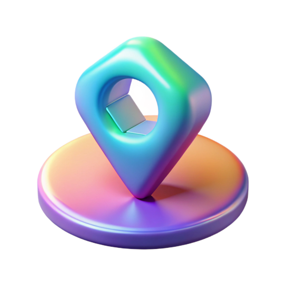 wonderful minimalist Floating 3d Hologram Icon Transparent Background Cutout premium png