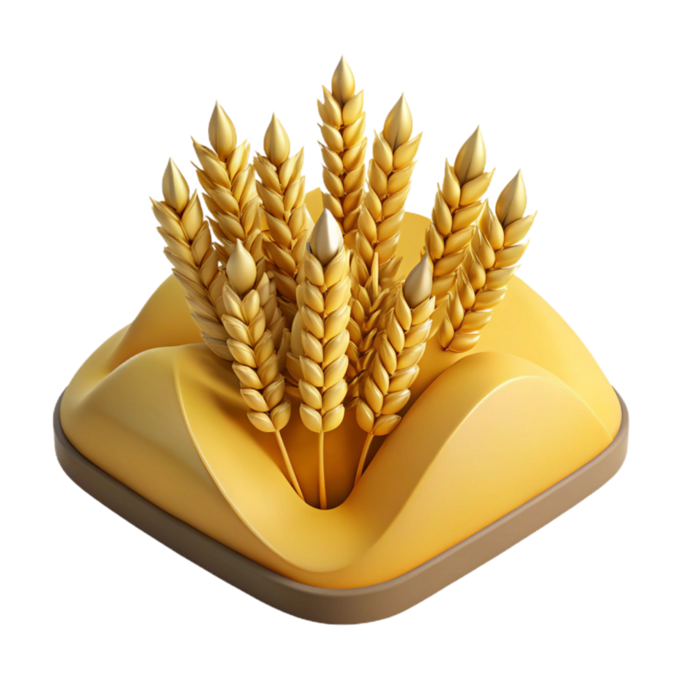stunning rustic Wheat Field Golden Landscape Isolated on Transparent Background premium png