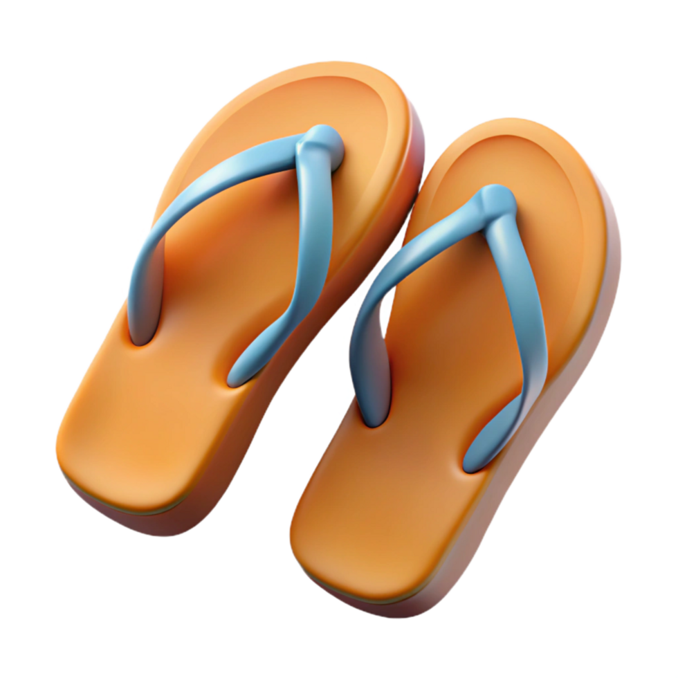 vibrant rustic Flip Flops Rubber Soles Bottom View Isolated Element professional png