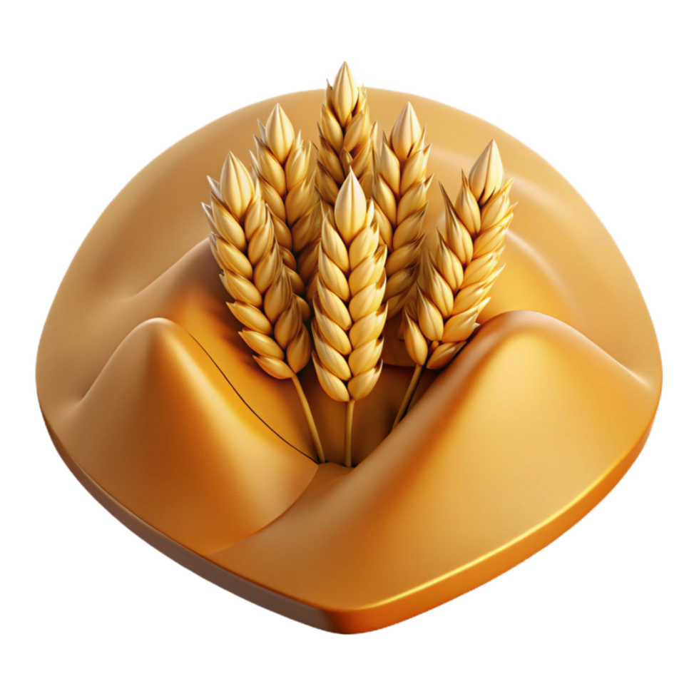 wonderful abstract Wheat Field Golden Landscape Isolated on Transparent Background premium png