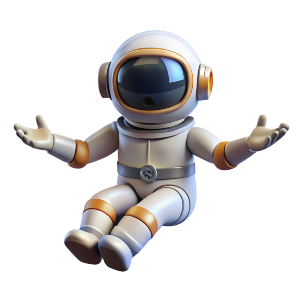 serene traditional Floating Astronaut Zero Gravity Pose Isolated Element high quality png