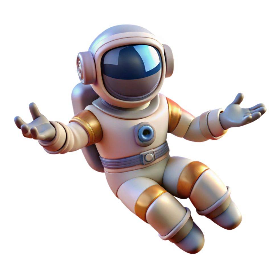 wonderful classic Floating Astronaut Zero Gravity Pose Isolated Element detailed png