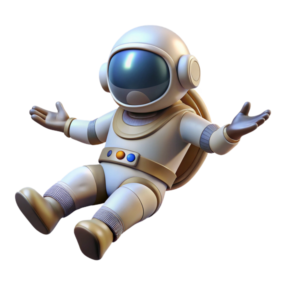 Floating Astronaut Zero Gravity Pose Isolated Element png