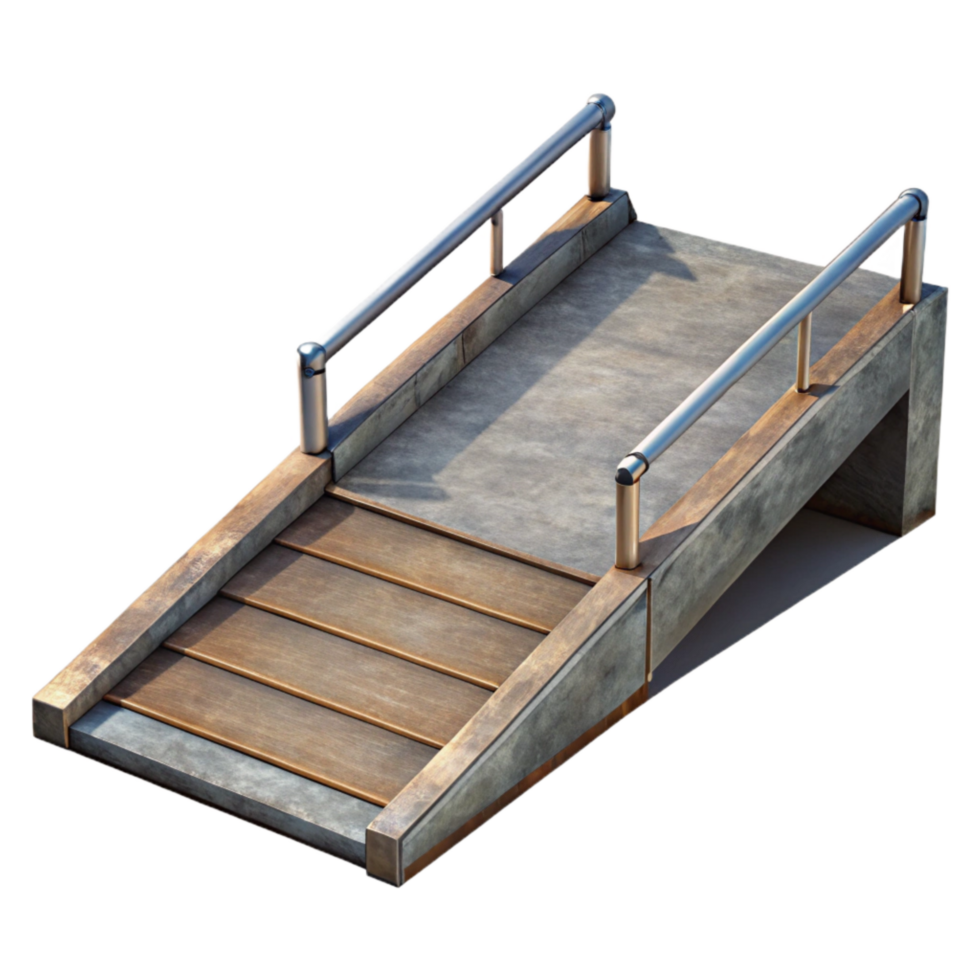 magnificent modern Floating Dock Access Ramp Cutout with Non Slip Surface detailed png