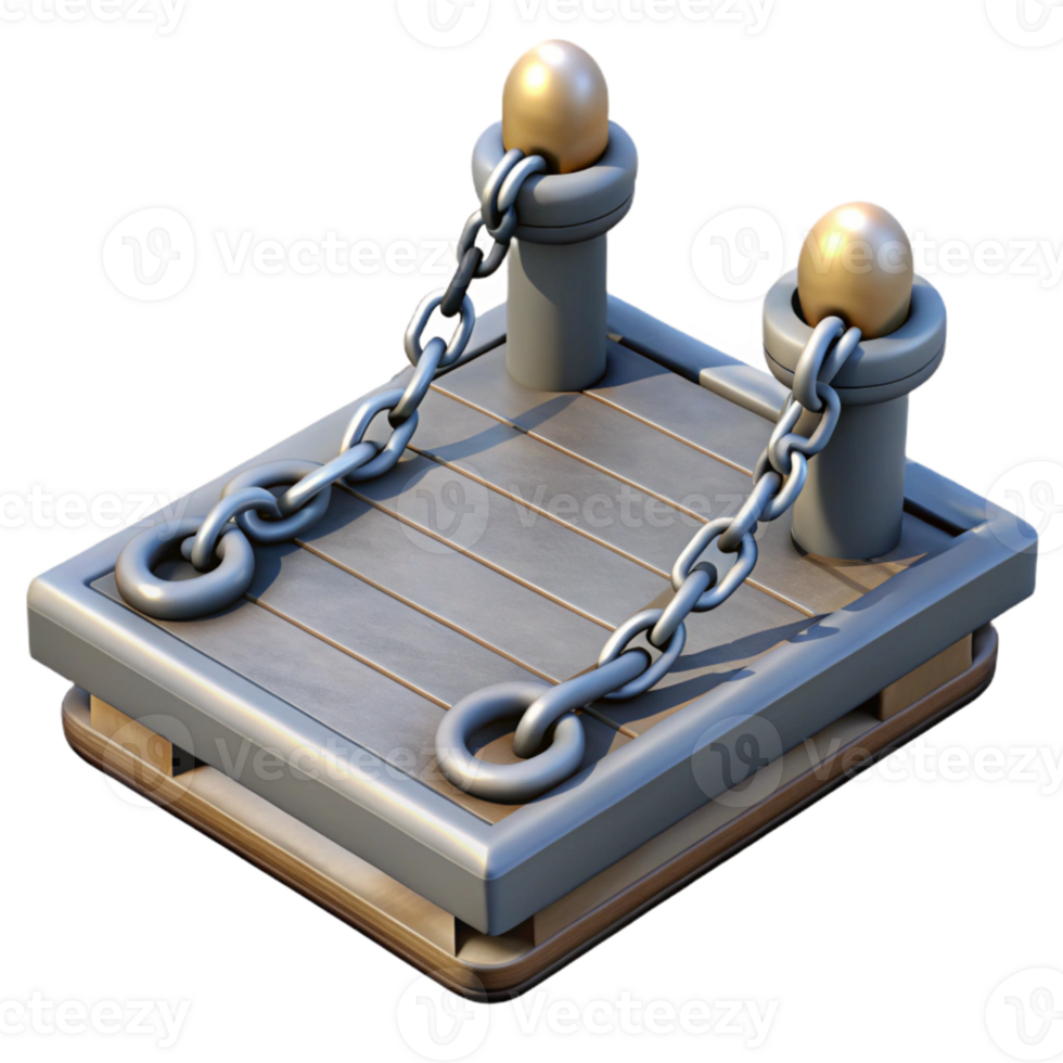 impressive rustic Floating Dock Mooring System Isolated with Chain Detail high resolution png