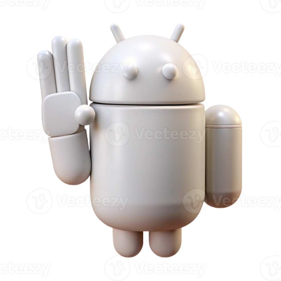serene artistic White Android Hand Gesture Icon Transparent Background professional png