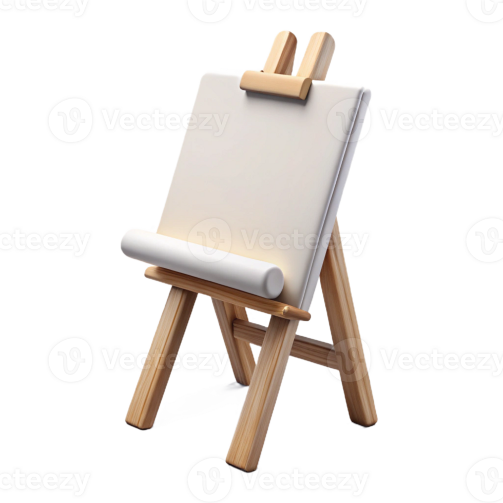 serene artistic White Blank Canvas on Easel Transparent Background png