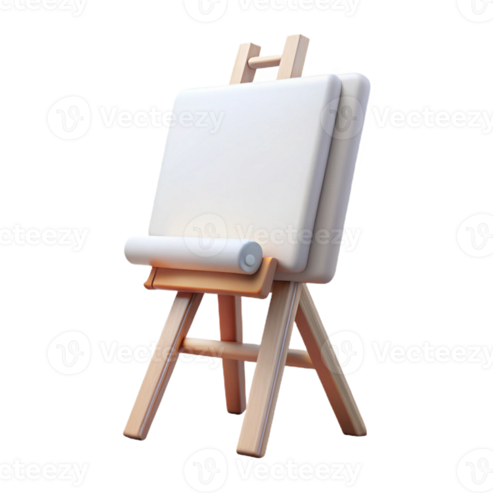 magnificent modern White Blank Canvas on Easel Transparent Background genuine png