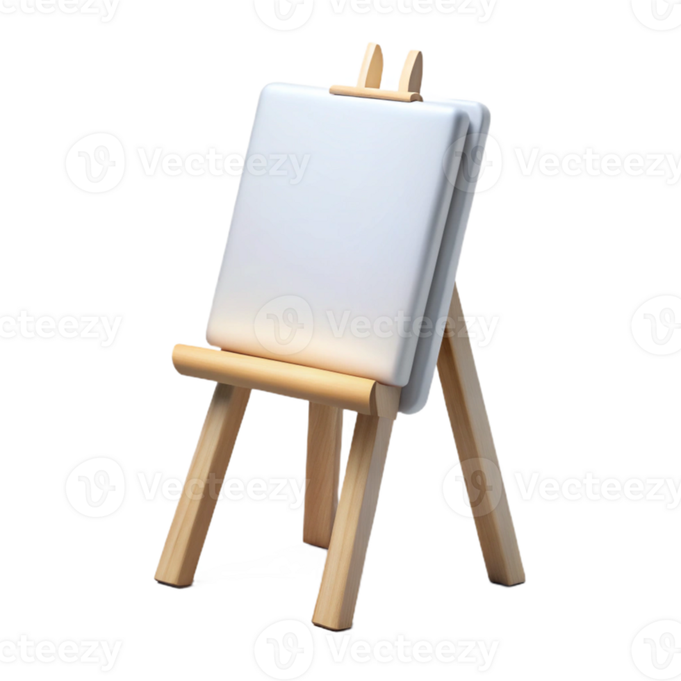 vibrant abstract White Blank Canvas on Easel Transparent Background exclusive png