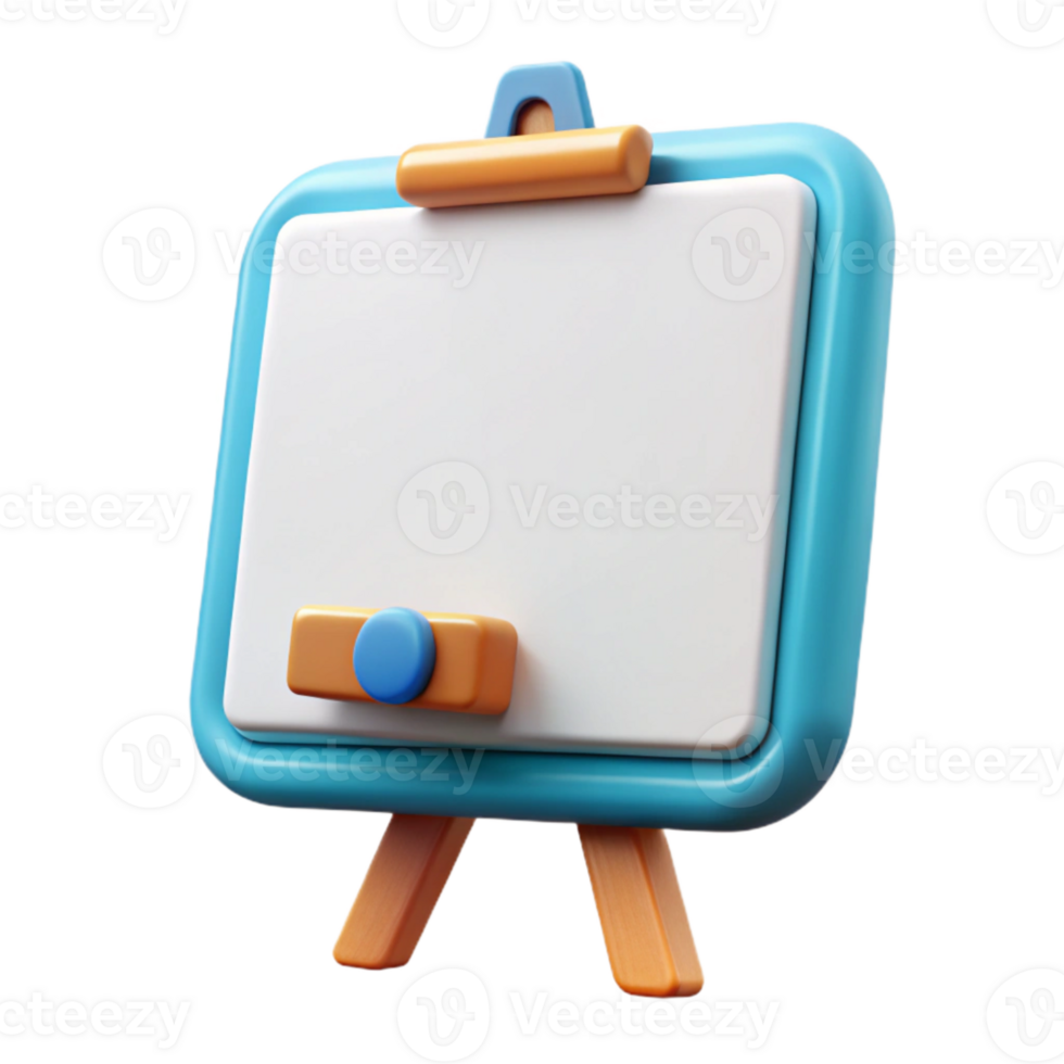 stunning minimalist Whiteboard with Eraser Front View Isolated original png