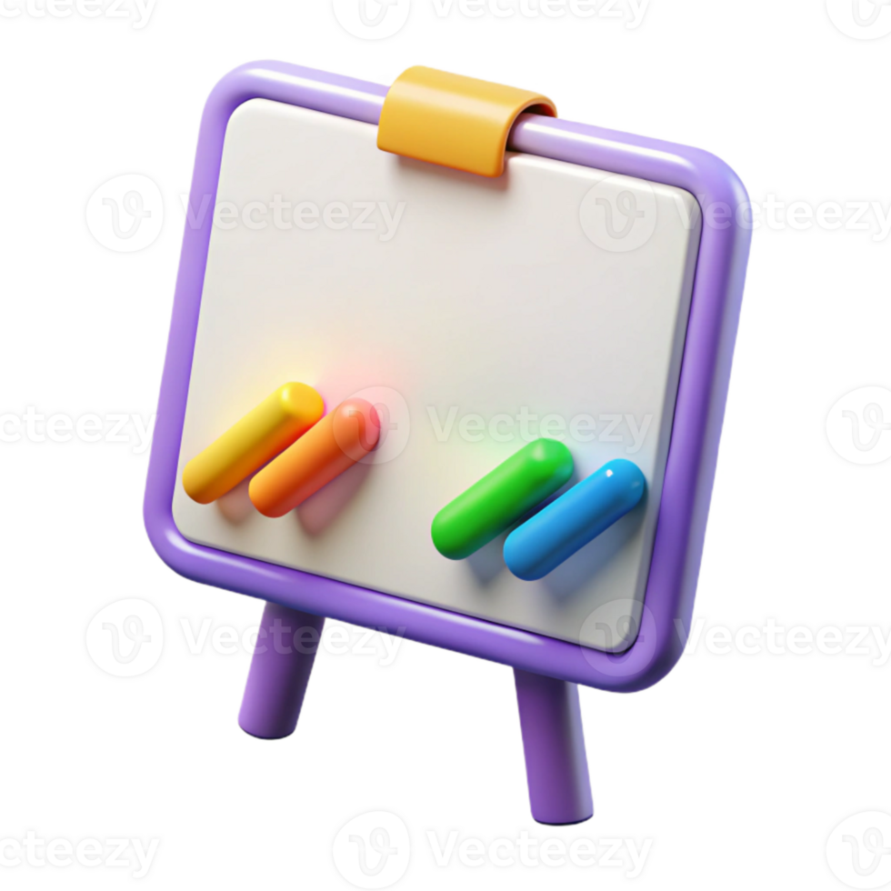 elegant abstract Whiteboard with Colorful Markers Cutout detailed png