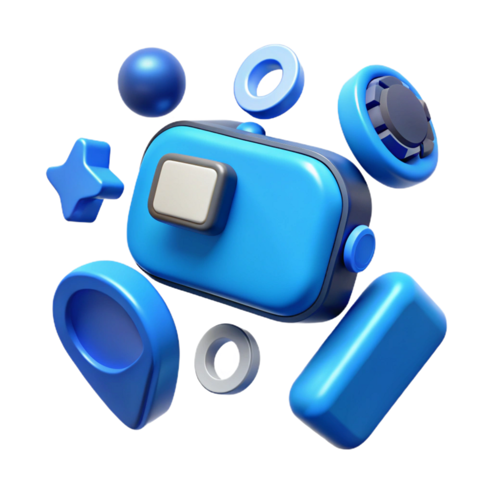 stunning abstract Floating Vr Interface Icons with Blue Accents Cutout genuine png
