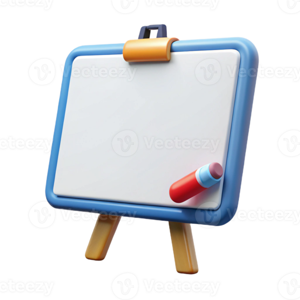 impressive abstract Whiteboard with Marker Front View Isolated detailed png
