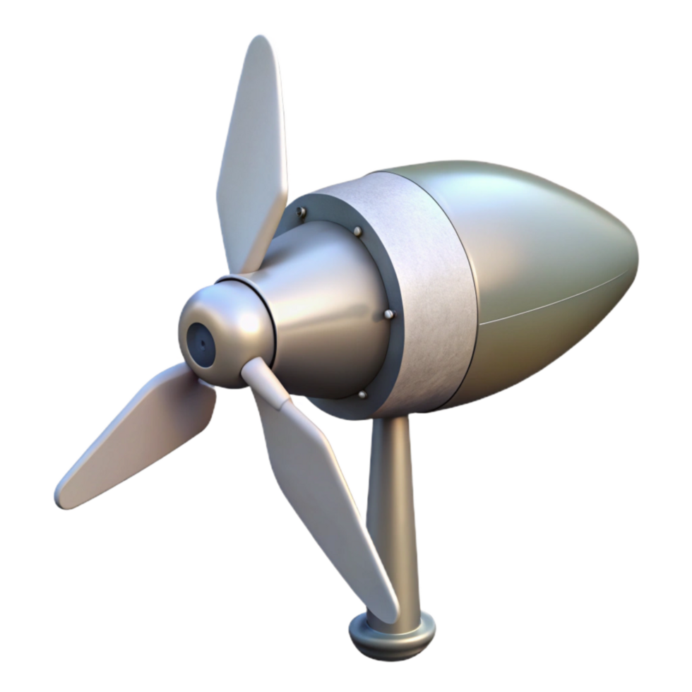elegant artistic Floating Wind Turbine Nacelle Transparent Background with Sleek Profile original png