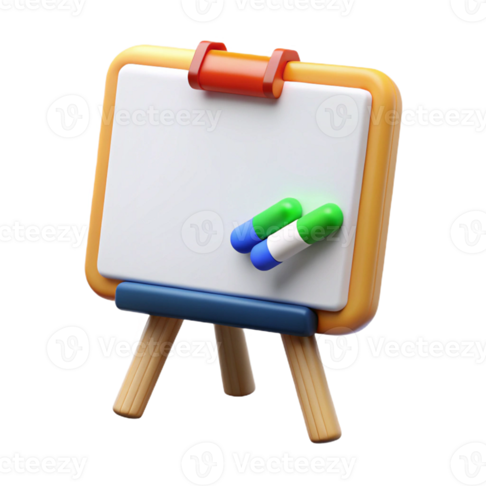 impressive artistic Whiteboard with Markers Isolated high resolution png