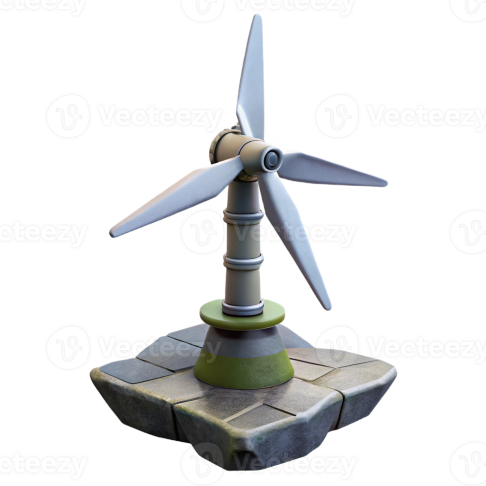 beautiful contemporary Floating Wind Turbine Tower Section Cutout with Modular Design original png