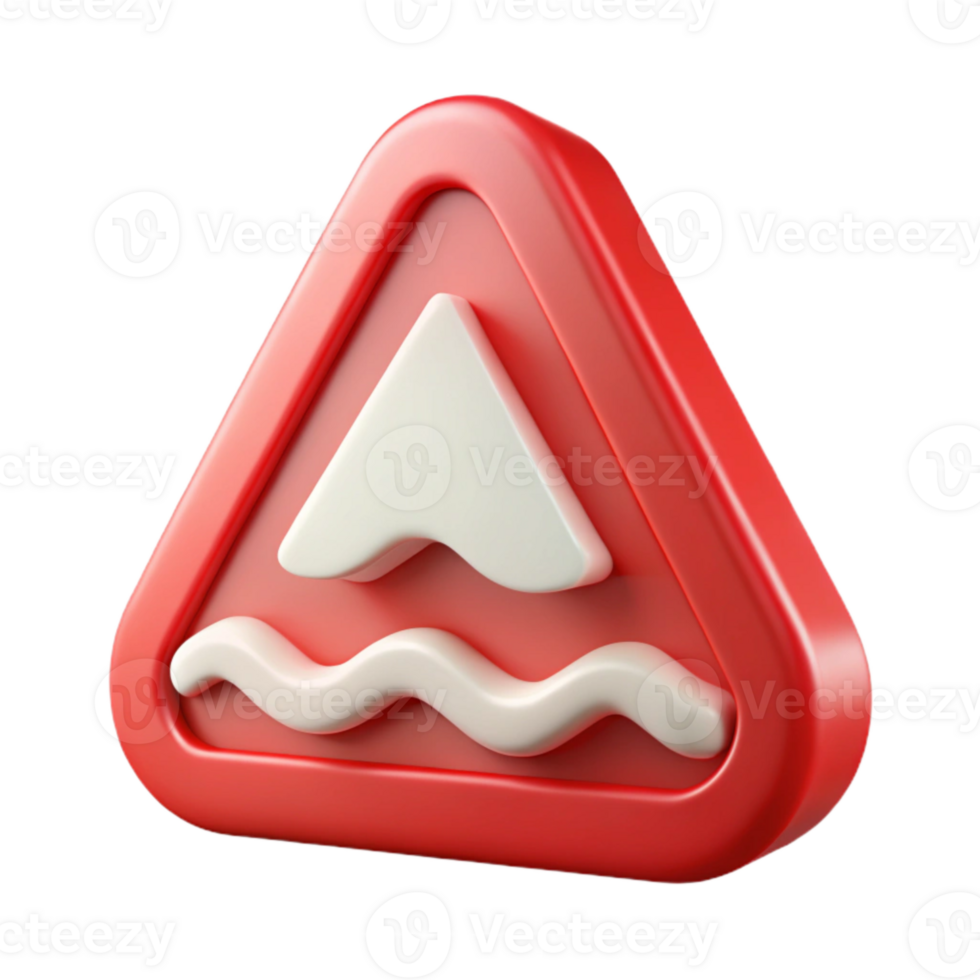 magnificent creative Flood Warning Sign Red White Transparent Element professional png