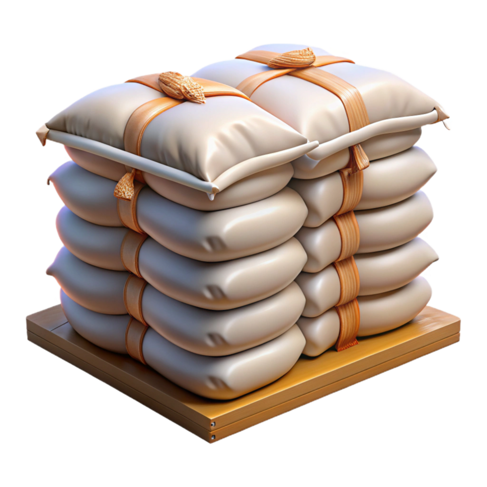 impressive traditional Flood Barrier Sandbags Stacked Transparent Background high resolution png