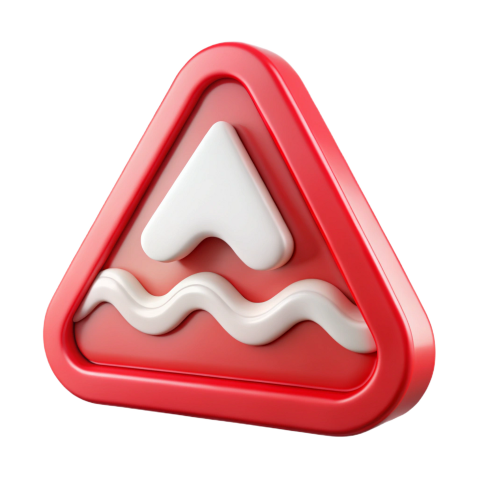wonderful minimalist Flood Warning Sign Red White Transparent Element genuine png