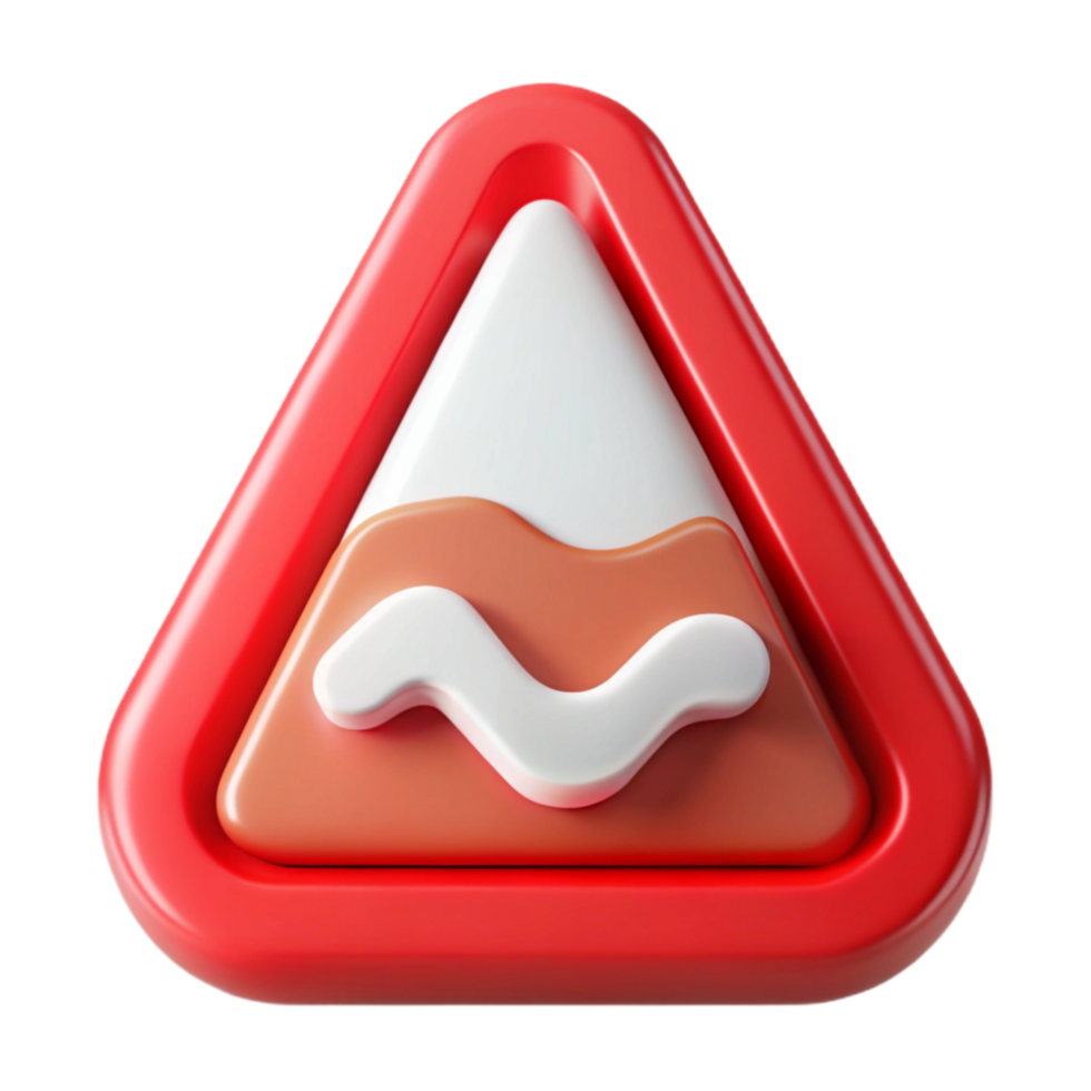 elegant contemporary Flood Warning Sign Red White Transparent Element detailed png